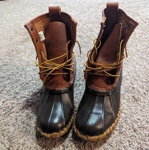 Brown Leather Rubber Duck Boot Shoes Women's US 9